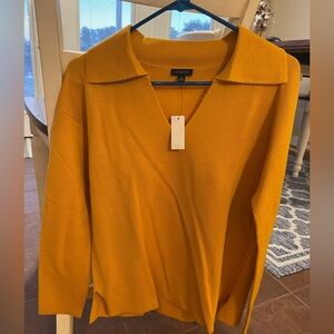 Talbots Mustard Collared Top